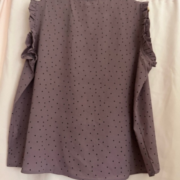 Mauve Purple Sleeveless Polo Blouse with Ruffles - Picture 6 of 6